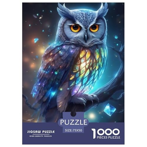 Animal Art Eule 1000-teiliges Puzzle für Erwachsene und Teenager, Teenager, Mann, Frau, Geschenk, 1000 Stück (75 x 50 cm) von LMYmoney