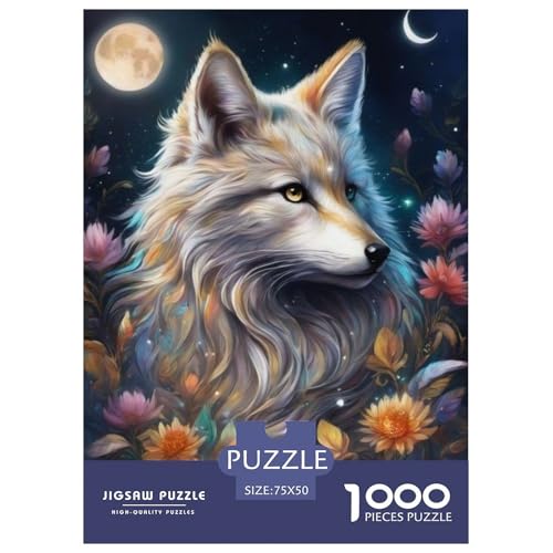 Animal Art Fox 1000-Teile-Puzzle, Holzpuzzle für Teenager, lustige Puzzles 1000 Teile (75 x 50 cm) von LMYmoney