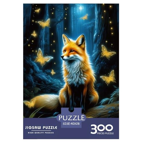 Animal Art Fox 300-teiliges Puzzle für Teenager, Geschenke, Holzpuzzle, Puzzle für Erwachsene, Lernspiele für zu Hause, DIY-Spielzeug, 300 Teile (40 x 28 cm) von LMYmoney