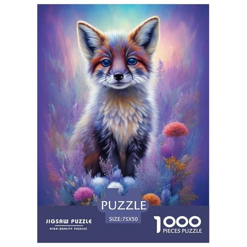 Animal Art Fox Puzzle für Erwachsene und Jugendliche, 1000 Teile, Holzpuzzle für Erwachsene, Puzzles für Jugendliche ab 12 Jahren, 1000 Teile (75 x 50 cm) von LMYmoney