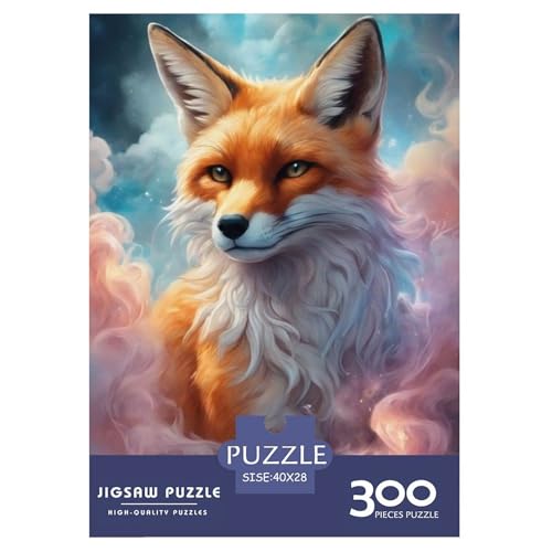 Animal Art Fox Puzzle für Erwachsene und Jugendliche, 300 Teile, Holzpuzzle für Teenager, Geschenke, Denksportspiel, 300 Teile (40 x 28 cm) von LMYmoney