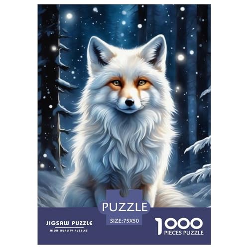 Animal Art Fox Puzzle für Erwachsene und Jugendliche 1000 Teile Puzzle für Erwachsene Nachhaltige Puzzlespiele 1000 Teile (75 x 50 cm) von LMYmoney