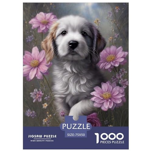 Animal Art Hundepuzzle für Erwachsene und Jugendliche, 1000 Teile, Puzzle für Erwachsene, nachhaltige Puzzlespiele, 1000 Teile (75 x 50 cm) von LMYmoney