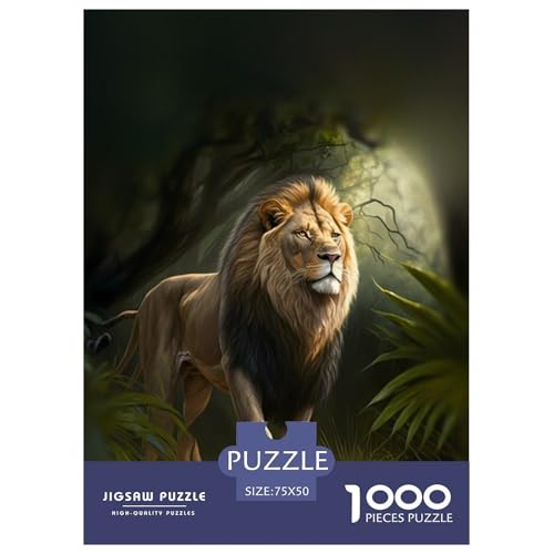 Animal Art Lion 1000-teiliges Puzzle, Holzpuzzle für Teenager, lustiges Puzzle 1000 Teile (75 x 50 cm) von LMYmoney