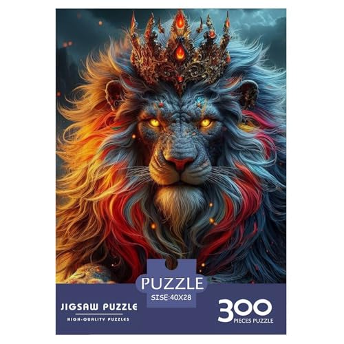 Animal Art Lion 300-teiliges Puzzle für Teenager, Geschenke, Holzpuzzle, Puzzle für Erwachsene, Lernspiele für zu Hause, DIY-Spielzeug, 300 Teile (40 x 28 cm) von LMYmoney