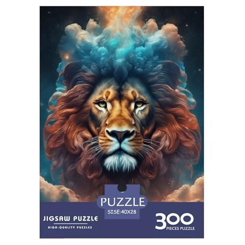 Animal Art Löwe, 300-teiliges Holzpuzzle für Erwachsene, Puzzle, Lernspiel, Herausforderungsspielzeug, 300 Stück (40 x 28 cm) von LMYmoney