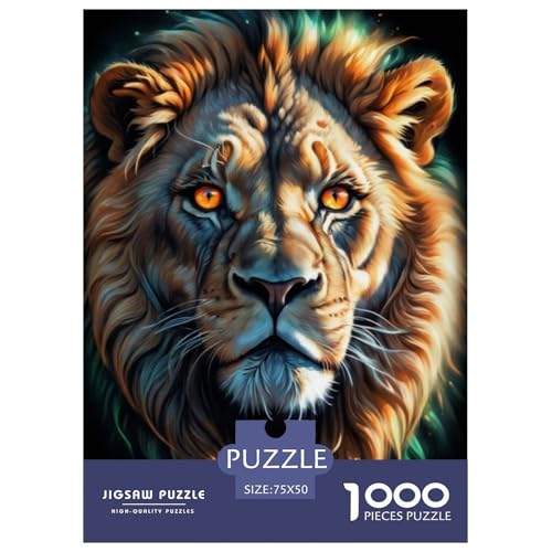 Animal Art Löwen-Puzzle für Erwachsene und Jugendliche, 1000 Teile, Holzpuzzle für Erwachsene, Puzzles für Jugendliche ab 12 Jahren, 1000 Teile (75 x 50 cm) von LMYmoney