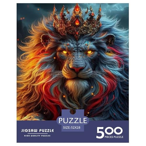 Animal Art Löwen-Puzzle für Erwachsene und Jugendliche, 500 Teile, Holzpuzzle für Teenager, Geschenke, Denksportspiel, 500 Teile (52 x 38 cm) von LMYmoney