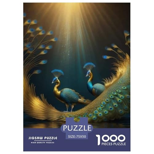 Animal Art Pfauenpuzzle für Erwachsene und Jugendliche, 1000 Teile, Puzzle für Erwachsene, nachhaltige Puzzlespiele, 1000 Teile (75 x 50 cm) von LMYmoney