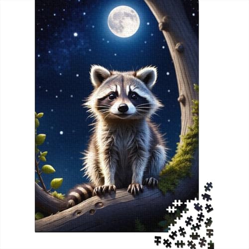 Animal Art Waschbär-Puzzle für Erwachsene und Jugendliche, 1000 Teile, Puzzle für Kinder, Lernspiel, Herausforderungsspielzeug, 1000 Teile (75 x 50 cm) von LMYmoney