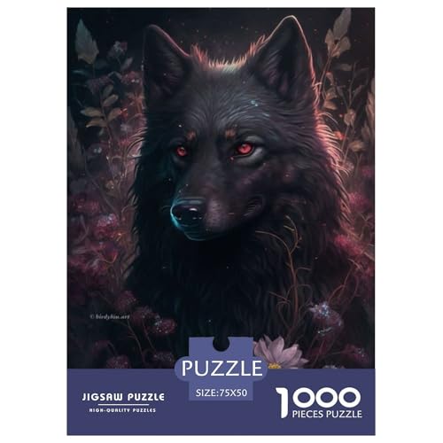 Animal Art Wolf 1000-teiliges Puzzle für Teenager, Geschenke, Holzpuzzle, Puzzle für Erwachsene, Lernspiele für zu Hause, DIY-Spielzeug, 1000 Teile (75 x 50 cm) von LMYmoney