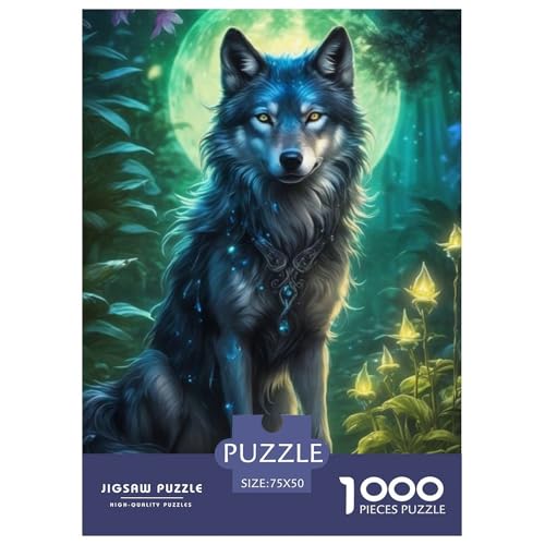 Animal Art Wolf Puzzle für Teenager, 1000 Teile, Puzzle, Denksport-Puzzles für Erwachsene, 1000 Teile (75 x 50 cm) von LMYmoney