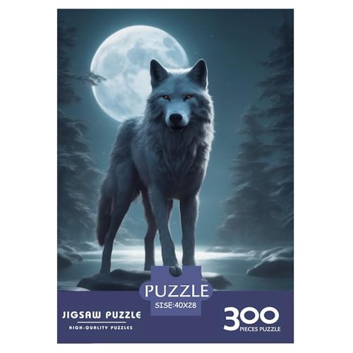 Animal Art Wolf-Puzzle für Teenager, 300 Teile, Puzzle, Denksport-Puzzles für Erwachsene, 300 Teile (40 x 28 cm) von LMYmoney