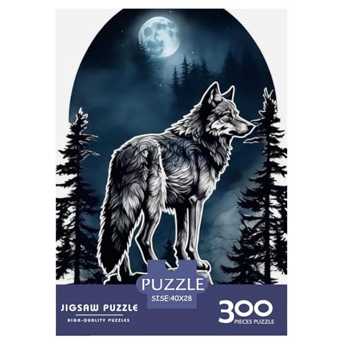 Animal Art Wolf-Puzzle für Teenager, 300 Teile, Puzzle, Denksport-Puzzles für Erwachsene, 300 Teile (40 x 28 cm) von LMYmoney