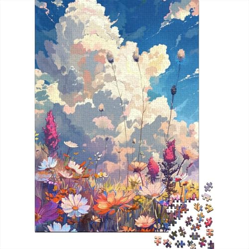 Anime-Blumen- und Wolken-Puzzle 300 Teile Puzzle für Kinder Denkspiel Puzzlespielzeug für Kinder 300 Teile (40 x 28 cm) von LMYmoney