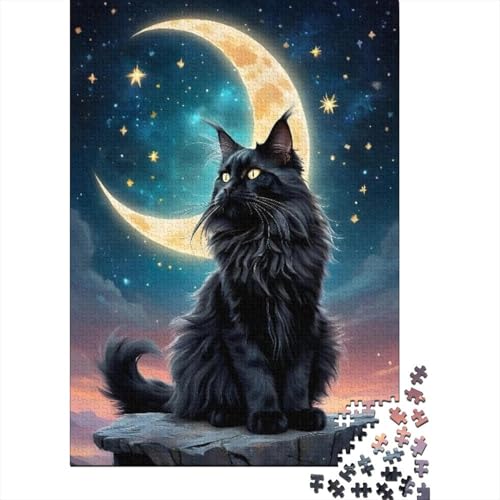 Art Animal Cat Puzzles 500 Teile für Teenager Geschenke Holzpuzzle Erwachsenenpuzzle Familienspaß Puzzles 500 Teile (52x38cm) von LMYmoney