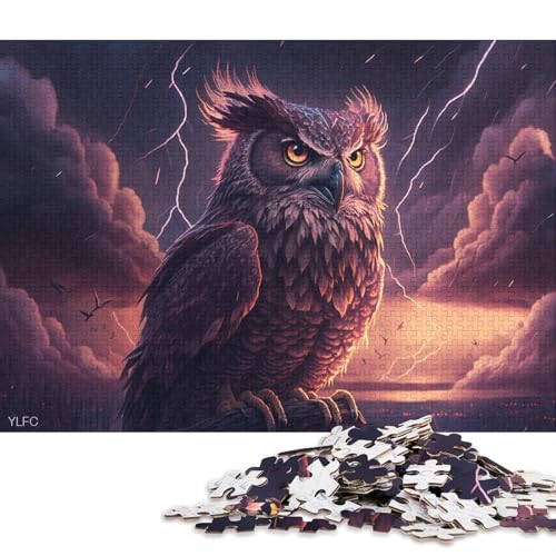 Art Animal Owl Puzzle für Kinder 500-teiliges Spielzeug Familienpuzzlespiele Geburtstagsgeschenke Puzzle Lernpuzzle Jungen Mädchen 500 Teile (52 x 38 cm) von LMYmoney