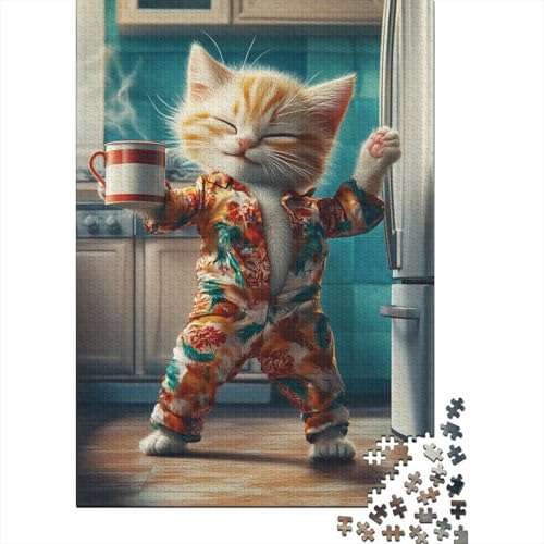 Art Cat Puzzle 1000 Teile, schwieriges Herausforderungspuzzle, Geschenk für Erwachsene und Teenager, 1000 Teile (75 x 50 cm) von LMYmoney