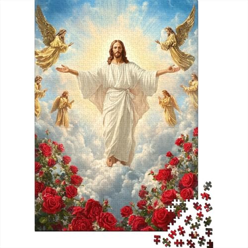 Art Christian Jesus 1000-teiliges Puzzle für Erwachsene, Dekompressionsspielzeug, ungewöhnliches Puzzle für Erwachsene für Jungen oder Mädchen, 1000 Teile (75 x 50 cm) von LMYmoney