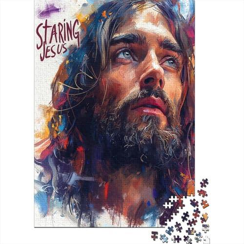 Art Christian Jesus 1000-teiliges Puzzle für Erwachsene, Stressabbau-Puzzle, Geschenk für Erwachsene und Teenager, 1000 Teile (75 x 50 cm) von LMYmoney