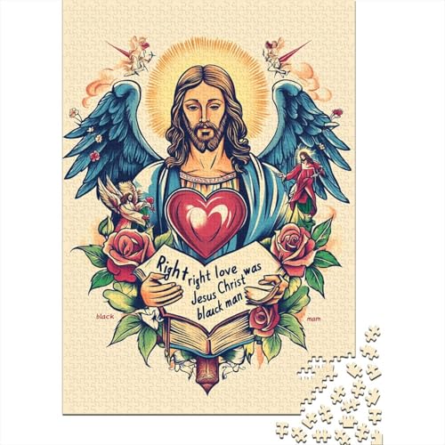 Art Christian Jesus Christliche Geschenke Puzzle Denksportaufgabe 100 Prozent Recycling-Karton Puzzle für Jungen oder Mädchen 70x50cm/1000 Teile von LMYmoney