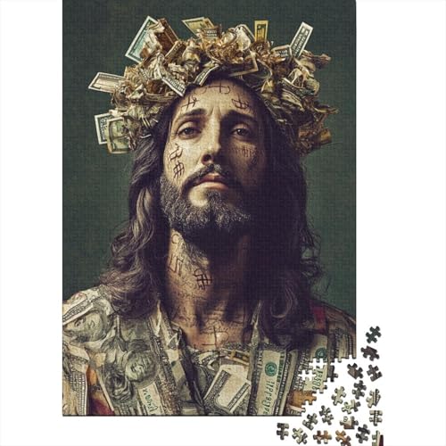 Art Christian Jesus Christliche Geschenke Puzzle Denksportaufgabe 100% Recycling-Karton Puzzle für Frauen Männer 38x26cm/1000 Teile von LMYmoney