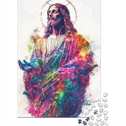 Art Christian Jesus Christliche Geschenke Puzzle Denksportaufgabe 100% Recycling-Karton Puzzle für Frauen Männer 38x26cm/1000 Teile von LMYmoney