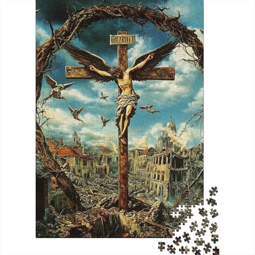 Art Christian Jesus Christliche religiöse Glaubenslehre Puzzle Präzises ineinander greifendes Puzzle aus 100% recycelter Pappe für Erwachsene und Kinder, 70 x 50 cm, 1000 Teile von LMYmoney