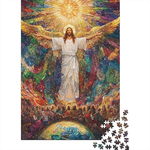 Art Christian Jesus Devoted Believers Puzzle Relax Challenge Toy 100 Prozent recycelte Pappe Puzzle für Erwachsene und Teenager 38x26cm/1000 Teile von LMYmoney