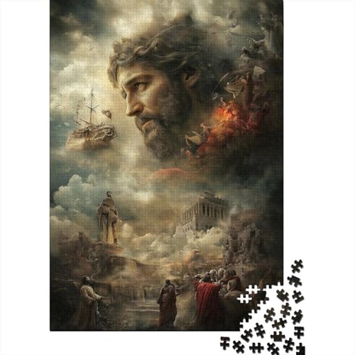 Art Christian Jesus Devoted Believers Puzzle Schwierig Schwer 100 Prozent Recyclingkarton Puzzle für Jungen oder Mädchen 70x50cm/1000 Teile von LMYmoney