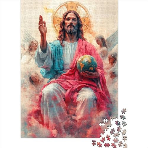 Art Christian Jesus Gifts Puzzle Dekompressionsspielzeug 100% recycelter Karton Puzzle für Kinder und Erwachsene ab 12 Jahren 70x50cm/1000 Teile von LMYmoney