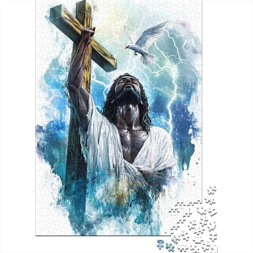 Art Christian Jesus Puzzle, 100 Prozent Recycling-Karton, rechteckiges Puzzle für Kinder und Erwachsene ab 12 Jahren, 70 x 50 cm, 1000 Teile von LMYmoney