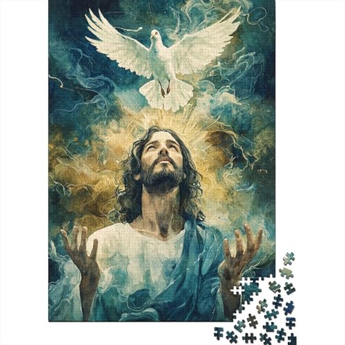 Art Christian Jesus Puzzle, 100 Prozent Recycling-Karton, rechteckiges Puzzle für Kinder und Erwachsene ab 12 Jahren, 70 x 50 cm, 1000 Teile von LMYmoney