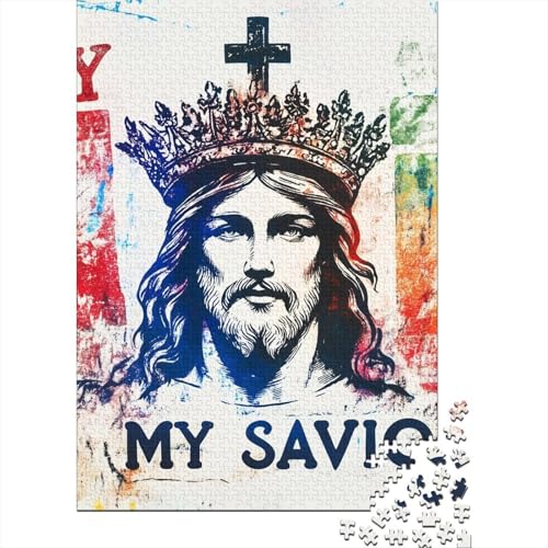 Art Christian Jesus Puzzle 1000 Teile, Dekompressionsspielzeug, Puzzle-Geschenke für Männer, Frauen und Männer, 1000 Teile (75 x 50 cm) von LMYmoney