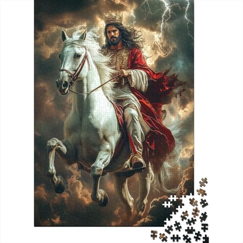 Art Christian Jesus Puzzle für Erwachsene, 100% recycelte Holzplatte, Denksportaufgaben für Frauen und Männer, 1000 Teile (75 x 50 cm) von LMYmoney