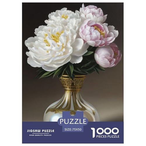 Art Flowers 1000-teiliges Holzpuzzle für Erwachsene, Puzzle, Lernspiel, Herausforderungsspielzeug, 1000-teilig (75 x 50 cm) von LMYmoney