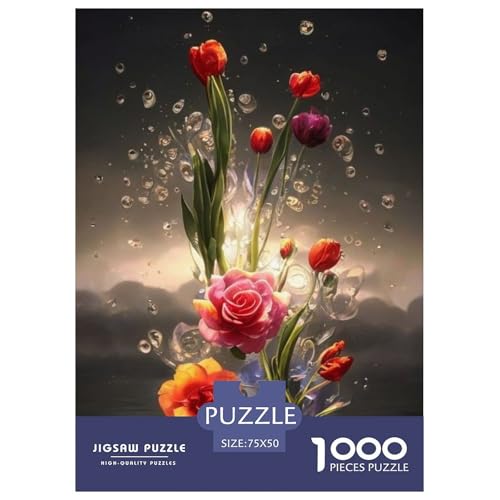 Art Flowers 1000-teiliges Puzzle für Erwachsene und Teenager, Teenager, Mann, Frau, Geschenk, 1000 Stück (75 x 50 cm) von LMYmoney