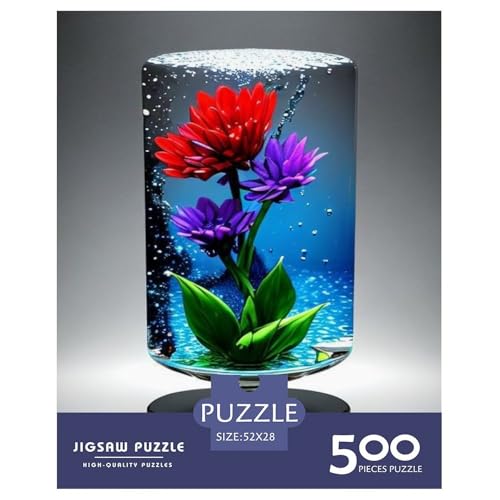 Art Flowers Holzpuzzle 500 Teile Puzzle für Erwachsene Lernspiel Herausforderung Spielzeug Heiligabend Geschenke 500 Teile (52x38cm) von LMYmoney