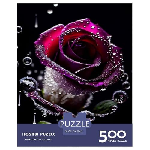 Art Flowers Holzpuzzle 500 Teile Puzzle für Erwachsene Lernspiel Herausforderung Spielzeug Heiligabend Geschenke 500 Teile (52x38cm) von LMYmoney