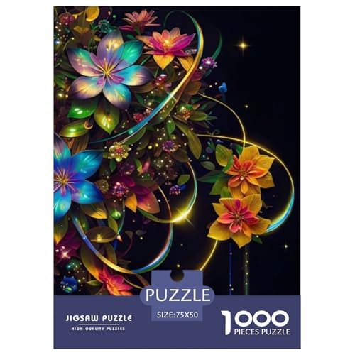 Art Flowers Puzzle 1000 Teile für Erwachsene und Teenager ab 12 Jahren, 1000 Teile (75 x 50 cm) von LMYmoney