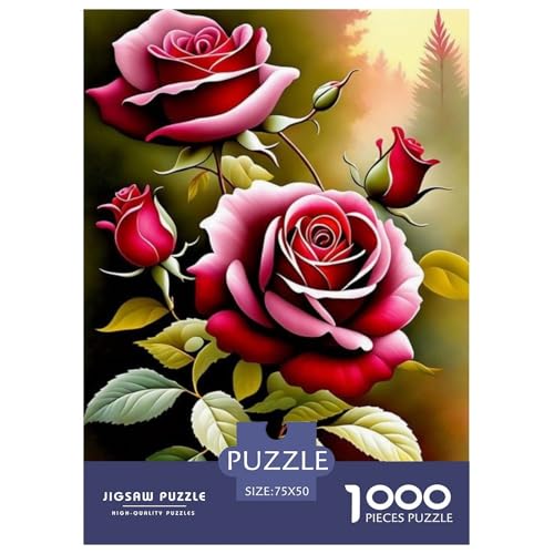 Art Flowers Puzzle für Erwachsene und Jugendliche, 1000 Teile, Holzpuzzle für Erwachsene, Puzzles für Jugendliche ab 12 Jahren, 1000 Teile (75 x 50 cm) von LMYmoney