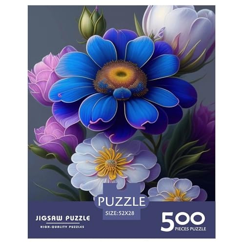 Art Flowers Puzzle für Erwachsene und Jugendliche, 500 Teile, Holzpuzzle für Erwachsene, Puzzles für Jugendliche ab 12 Jahren, 500 Teile (52 x 38 cm) von LMYmoney