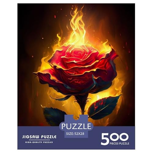 Art Flowers Puzzle für Erwachsene und Jugendliche, 500 Teile, Holzpuzzle für Teenager, Geschenke, Denksportspiel, 500 Teile (52 x 38 cm) von LMYmoney