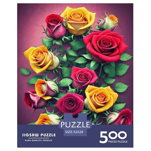 Art Flowers Puzzle für Erwachsene und Jugendliche, 500 Teile, Puzzle für Erwachsene, nachhaltige Puzzlespiele, 500 Teile (52 x 38 cm) von LMYmoney