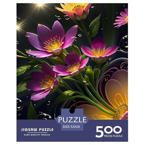 Art Flowers Puzzle für Teenager, 500 Teile, Puzzle, Denksport-Puzzles für Erwachsene, 500 Teile (52 x 38 cm) von LMYmoney