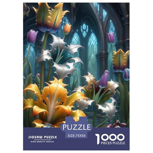 Art Flowers Puzzles 1000 Teile Holzpuzzles für Erwachsene und Teenager Familienspiel 1000 Teile (75x50cm) von LMYmoney