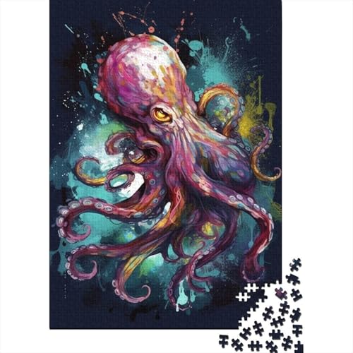 Art Octopus Graffiti Puzzle für Erwachsene, 300 Teile, klassisches Puzzle, Puzzle, Wandkunst, einzigartiges Spielzeug, Geschenk, 300 Teile (40 x 28 cm) von LMYmoney