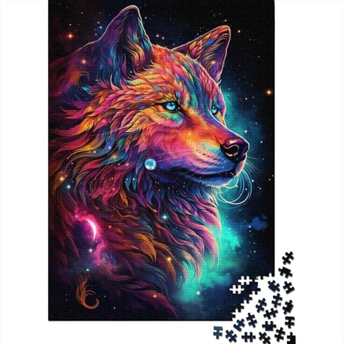 Art Wolf Puzzles 300 Teile für Teenager Geschenke Holzpuzzle Erwachsenenpuzzle für Kinder 300 Stück (40x28cm) von LMYmoney