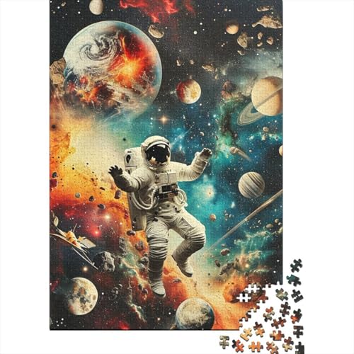 Astronaut Ostergeschenke Puzzle Relax Challenge Spielzeug Premium Karton Puzzle für Jungen oder Mädchen 70x50cm/1000 Teile von LMYmoney