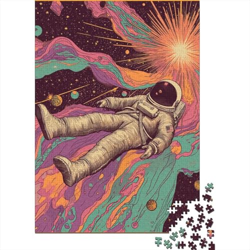 Astronaut Ostergeschenke Puzzle Relax Challenge Spielzeug Premium Karton Puzzle für Jungen oder Mädchen 70x50cm/1000 Teile von LMYmoney